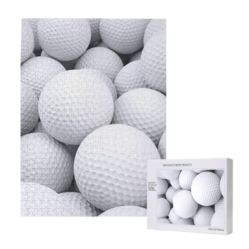 500 Pieces Jigsaw Puzzles Wooden Jigsaw Toy Family Game for Adults Teens,3D-Golfballmuster von Hdhfjks