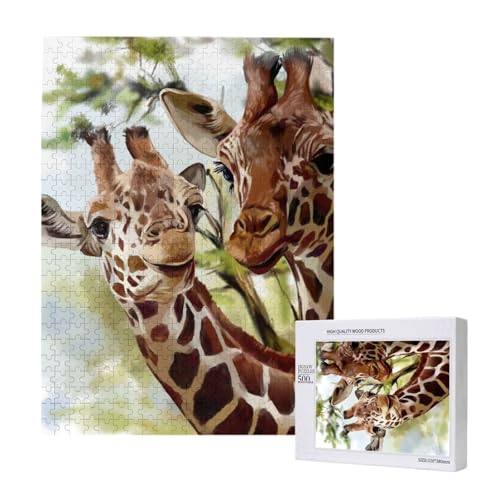 500 Pieces Jigsaw Puzzles Wooden Jigsaw Toy Family Game for Adults Teens,Aquarell Hirsch Giraffe 500 Pieces Jigsaw Puzzles Wooden Jigsaw Toy Family Game for Adults Teens,Aquarell Hirsch Giraffe von Hdhfjks