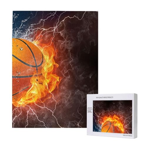 500 Pieces Jigsaw Puzzles Wooden Jigsaw Toy Family Game for Adults Teens,Basketball Ball auf Feuer und Wasser 500 Pieces Jigsaw Puzzles Wooden Jigsaw Toy Family Game for Adults Teens,Basketball Ball auf Feuer und Wasser von Hdhfjks