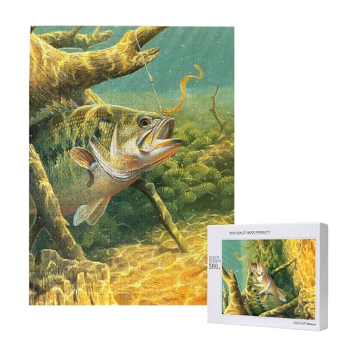 500 Pieces Jigsaw Puzzles Wooden Jigsaw Toy Family Game for Adults Teens,Bass Fisch Angeln gedruckt 500 Pieces Jigsaw Puzzles Wooden Jigsaw Toy Family Game for Adults Teens,Bass Fisch Angeln gedruckt von Hdhfjks
