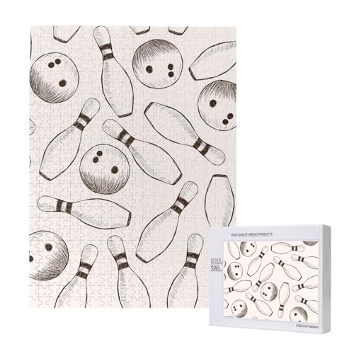 500 Pieces Jigsaw Puzzles Wooden Jigsaw Toy Family Game for Adults Teens,Bowling-Pins und Kugeln 500 Pieces Jigsaw Puzzles Wooden Jigsaw Toy Family Game for Adults Teens,Bowling-Pins und Kugeln von Hdhfjks
