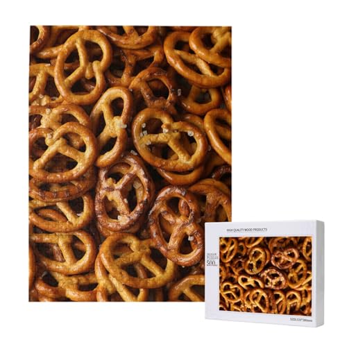 500 Pieces Jigsaw Puzzles Wooden Jigsaw Toy Family Game for Adults Teens,Brezel-Brot-Muster 500 Pieces Jigsaw Puzzles Wooden Jigsaw Toy Family Game for Adults Teens,Brezel-Brot-Muster von Hdhfjks