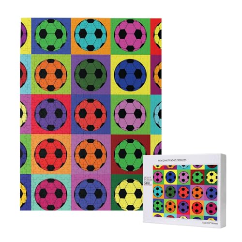 500 Pieces Jigsaw Puzzles Wooden Jigsaw Toy Family Game for Adults Teens,Bunter Fußball 500 Pieces Jigsaw Puzzles Wooden Jigsaw Toy Family Game for Adults Teens,Bunter Fußball von Hdhfjks