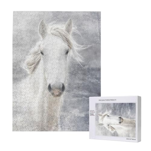 500 Pieces Jigsaw Puzzles Wooden Jigsaw Toy Family Game for Adults Teens,Camargue-Pferd 500 Pieces Jigsaw Puzzles Wooden Jigsaw Toy Family Game for Adults Teens,Camargue-Pferd von Hdhfjks