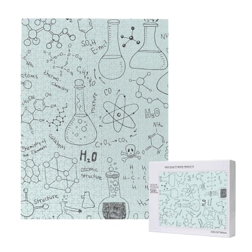 500 Pieces Jigsaw Puzzles Wooden Jigsaw Toy Family Game for Adults Teens,Chemie Druck Gedruckt von Hdhfjks