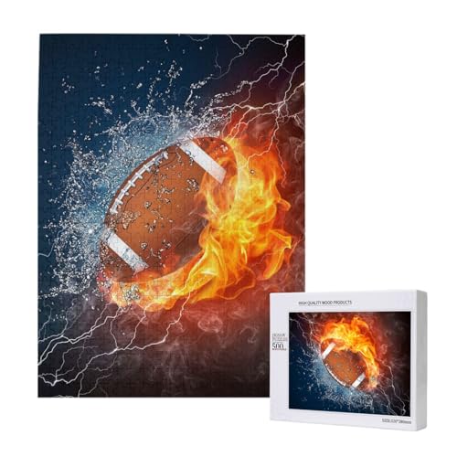 500 Pieces Jigsaw Puzzles Wooden Jigsaw Toy Family Game for Adults Teens,Feuer Fußball 500 Pieces Jigsaw Puzzles Wooden Jigsaw Toy Family Game for Adults Teens,Feuer Fußball von Hdhfjks