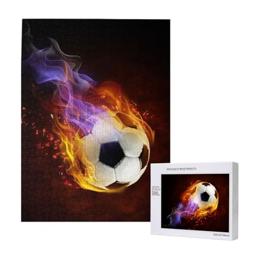 500 Pieces Jigsaw Puzzles Wooden Jigsaw Toy Family Game for Adults Teens,Feuer Fußball 500 Pieces Jigsaw Puzzles Wooden Jigsaw Toy Family Game for Adults Teens,Feuer Fußball von Hdhfjks