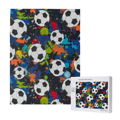 500 Pieces Jigsaw Puzzles Wooden Jigsaw Toy Family Game for Adults Teens,Fußball Sport Ball Athletisch 500 Pieces Jigsaw Puzzles Wooden Jigsaw Toy Family Game for Adults Teens,Fußball Sport Ball Athletisch von Hdhfjks