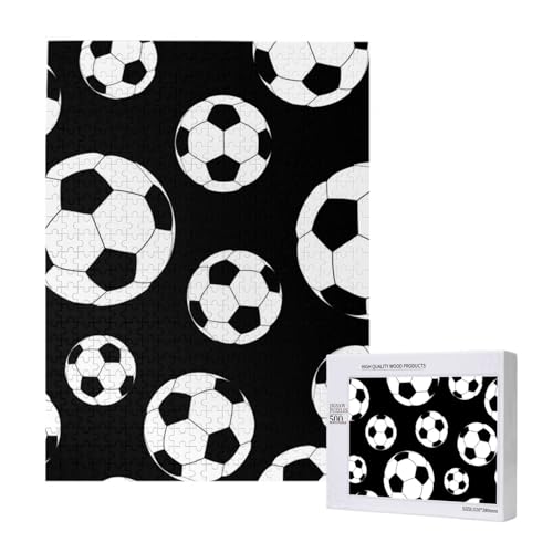 500 Pieces Jigsaw Puzzles Wooden Jigsaw Toy Family Game for Adults Teens,Fußball von Hdhfjks