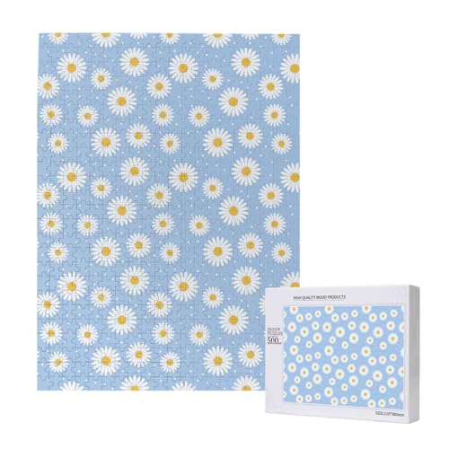 500 Pieces Jigsaw Puzzles Wooden Jigsaw Toy Family Game for Adults Teens,Gänseblümchen auf einem blauen 500 Pieces Jigsaw Puzzles Wooden Jigsaw Toy Family Game for Adults Teens,Gänseblümchen auf einem blauen von Hdhfjks