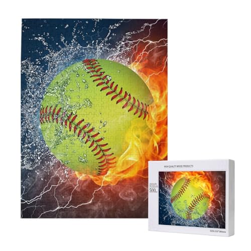 500 Pieces Jigsaw Puzzles Wooden Jigsaw Toy Family Game for Adults Teens,Gelber Softball 500 Pieces Jigsaw Puzzles Wooden Jigsaw Toy Family Game for Adults Teens,Gelber Softball von Hdhfjks