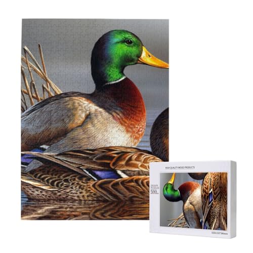 500 Pieces Jigsaw Puzzles Wooden Jigsaw Toy Family Game for Adults Teens,Gemälde „Ente auf dem Wasser“ 500 Pieces Jigsaw Puzzles Wooden Jigsaw Toy Family Game for Adults Teens,Gemälde „Ente auf dem Wasser“ von Hdhfjks