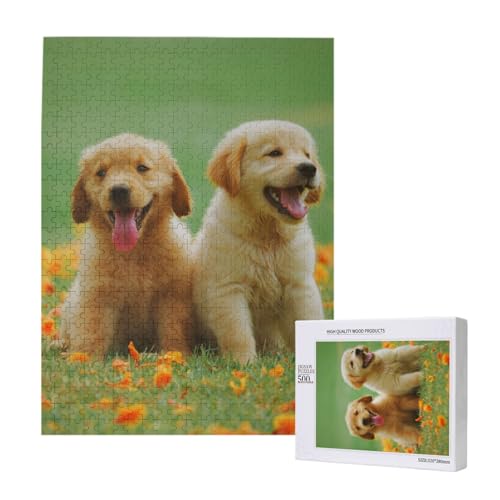 500 Pieces Jigsaw Puzzles Wooden Jigsaw Toy Family Game for Adults Teens,Golden Retriever Welpe 500 Pieces Jigsaw Puzzles Wooden Jigsaw Toy Family Game for Adults Teens,Golden Retriever Welpe von Hdhfjks