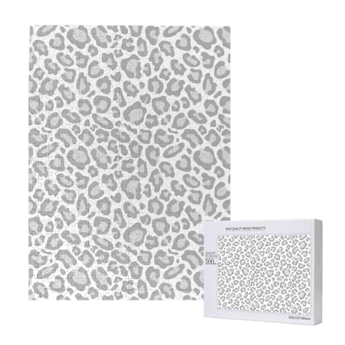 500 Pieces Jigsaw Puzzles Wooden Jigsaw Toy Family Game for Adults Teens,Grau-weißer Leopardendruck 500 Pieces Jigsaw Puzzles Wooden Jigsaw Toy Family Game for Adults Teens,Grau-weißer Leopardendruck von Hdhfjks