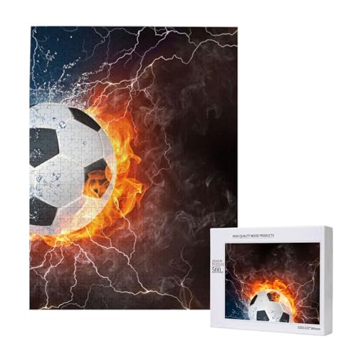 500 Pieces Jigsaw Puzzles Wooden Jigsaw Toy Family Game for Adults Teens,Kaltes Wasser Feuer Fußball 500 Pieces Jigsaw Puzzles Wooden Jigsaw Toy Family Game for Adults Teens,Kaltes Wasser Feuer Fußball von Hdhfjks