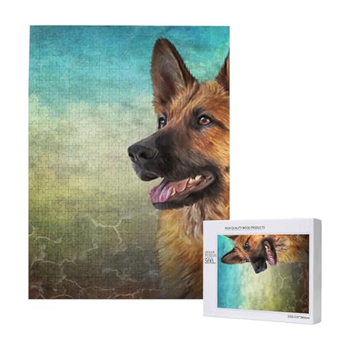 500 Pieces Jigsaw Puzzles Wooden Jigsaw Toy Family Game for Adults Teens,Porträt des Deutschen Schäferhundes Druck 500 Pieces Jigsaw Puzzles Wooden Jigsaw Toy Family Game for Adults Teens,Porträt des Deutschen Schäferhundes Druck von Hdhfjks