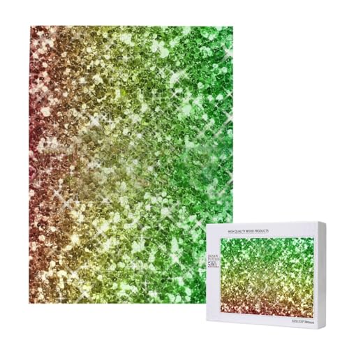 500 Pieces Jigsaw Puzzles Wooden Jigsaw Toy Family Game for Adults Teens,Regenbogen-Glitzer-Funkeln 500 Pieces Jigsaw Puzzles Wooden Jigsaw Toy Family Game for Adults Teens,Regenbogen-Glitzer-Funkeln von Hdhfjks