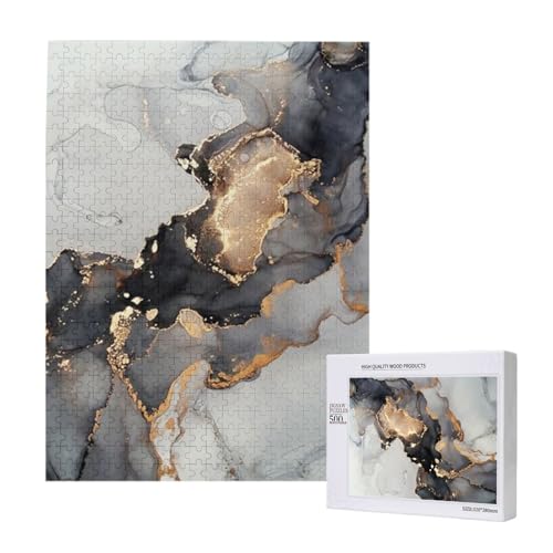 500 Pieces Jigsaw Puzzles Wooden Jigsaw Toy Family Game for Adults Teens,Schwarz-Gold-Kunstgemälde 500 Pieces Jigsaw Puzzles Wooden Jigsaw Toy Family Game for Adults Teens,Schwarz-Gold-Kunstgemälde von Hdhfjks