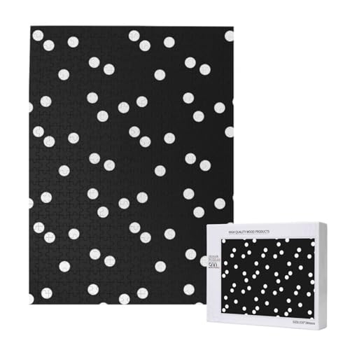 500 Pieces Jigsaw Puzzles Wooden Jigsaw Toy Family Game for Adults Teens,Schwarz Weiß Polka Dots gedruckt 500 Pieces Jigsaw Puzzles Wooden Jigsaw Toy Family Game for Adults Teens,Schwarz Weiß Polka Dots gedruckt von Hdhfjks
