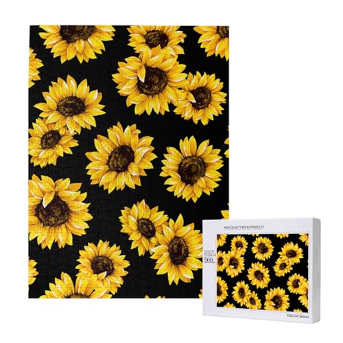 500 Pieces Jigsaw Puzzles Wooden Jigsaw Toy Family Game for Adults Teens,Sonnenblume 500 Pieces Jigsaw Puzzles Wooden Jigsaw Toy Family Game for Adults Teens,Sonnenblume von Hdhfjks