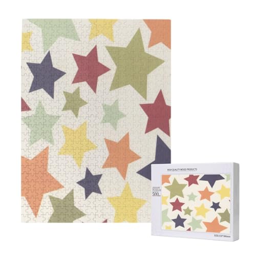 500 Pieces Jigsaw Puzzles Wooden Jigsaw Toy Family Game for Adults Teens,Stern Bunte Oberfläche 500 Pieces Jigsaw Puzzles Wooden Jigsaw Toy Family Game for Adults Teens,Stern Bunte Oberfläche von Hdhfjks