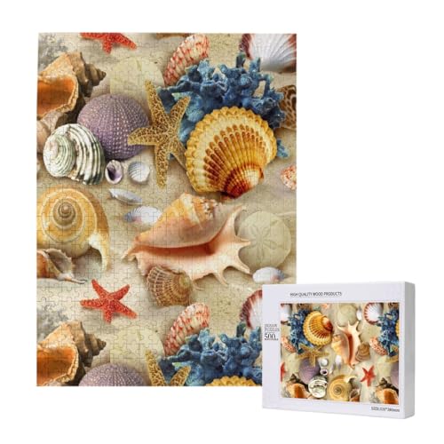 500 Pieces Jigsaw Puzzles Wooden Jigsaw Toy Family Game for Adults Teens,Strandmuscheln-Muster 500 Pieces Jigsaw Puzzles Wooden Jigsaw Toy Family Game for Adults Teens,Strandmuscheln-Muster von Hdhfjks
