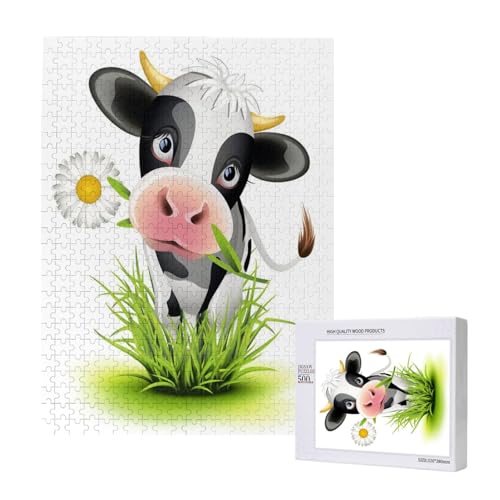 500 Pieces Jigsaw Puzzles Wooden Jigsaw Toy Family Game for Adults Teens,Süße Kuh 500 Pieces Jigsaw Puzzles Wooden Jigsaw Toy Family Game for Adults Teens,Süße Kuh von Hdhfjks