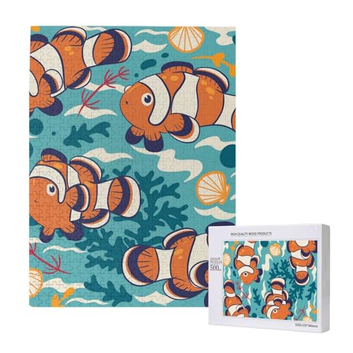 500 Pieces Jigsaw Puzzles Wooden Jigsaw Toy Family Game for Adults Teens,Süßer Clownfisch 500 Pieces Jigsaw Puzzles Wooden Jigsaw Toy Family Game for Adults Teens,Süßer Clownfisch von Hdhfjks
