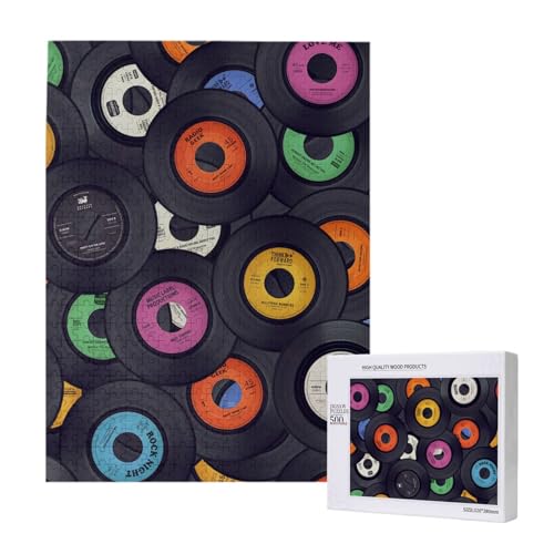 500 Pieces Jigsaw Puzzles Wooden Jigsaw Toy Family Game for Adults Teens,Vinyl-Schallplatten Musikalbum 500 Pieces Jigsaw Puzzles Wooden Jigsaw Toy Family Game for Adults Teens,Vinyl-Schallplatten Musikalbum von Hdhfjks