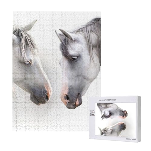 500 Pieces Jigsaw Puzzles Wooden Jigsaw Toy Family Game for Adults Teens,Weiße Pferde 500 Pieces Jigsaw Puzzles Wooden Jigsaw Toy Family Game for Adults Teens,Weiße Pferde von Hdhfjks