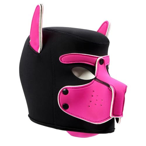 Hdynasty Handgemachte Vollgesichtsmaske für Cosplay, Requisiten für Halloween-Kostüm, kreative Gothic-Tierkopfmasken (Rosa) von Hdynasty