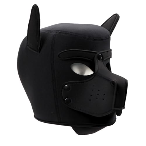 Hdynasty Handgemachte Vollgesichtsmaske für Cosplay, Requisiten für Halloween-Kostüm, kreative Gothic-Tierkopfmasken (schwarz) von Hdynasty