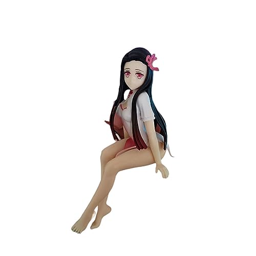HeRfst Kamado Nezuko Cheongsam Sentado Anime Figura Hermosa Chica Juego de Dibujos Animados Personaje de Anime Muñeca Modelo de PVC Colección Decoración de Escritorio Estatuas Anime Regalo para Fans d von HeRfst