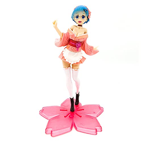 HeRfst Maid Girl Rem Linda figura de anime de pie Juego de dibujos animados Personaje de anime Muñeca Colección de modelos de PVC Estatuas de decoración de escritorio Regalo de anime para fanáticos de von HeRfst