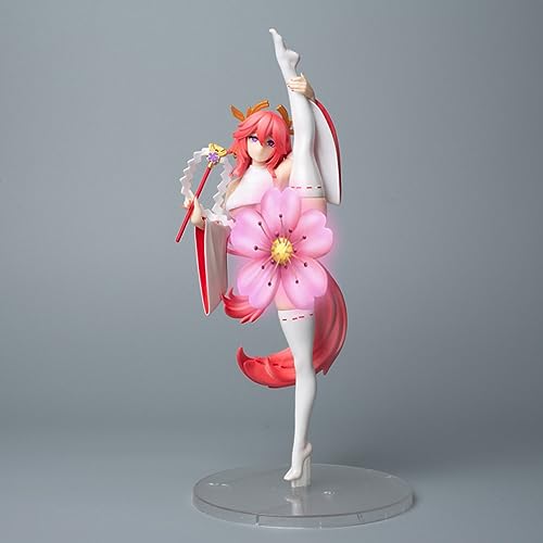 HeRfst Yae Miko Levantamiento de piernas Ropa removible Figura de Anime Chica Hermosa Medias Blancas Estado Juego de Dibujos Animados Muñeca de Personaje de Anime Colección de Modelos de PVC Estatuas von HeRfst