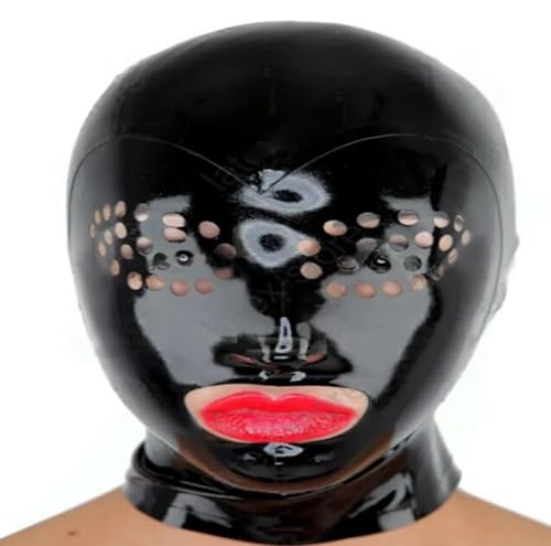 HeYie Bondage Maske Fetisch Extrem Sex Latexmaske Halloween Party Maske Kopfbedeckung SM Cosplay Gummimaske Für Männer Und Frauen BDSM Maske Kopfmaske Sexspielzeug Bondage Maske (Color : Schwarz, SI von HeYie