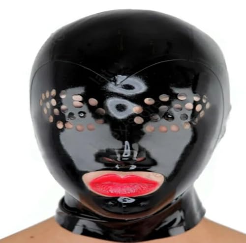 HeYie Bondage Maske Fetisch Extrem Sex Latexmaske Halloween Party Maske Kopfbedeckung SM Cosplay Gummimaske Für Männer Und Frauen BDSM Maske Kopfmaske Sexspielzeug Bondage Maske (Color : Schwarz, SI von HeYie