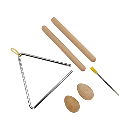 Holzdreieck Percussion Dreieck Percussion Instrument Set, Musical Triangle Percussion Instrument Instrument Set Safe und Einfache Verbesserung der Originalmusik für die von Headerbs