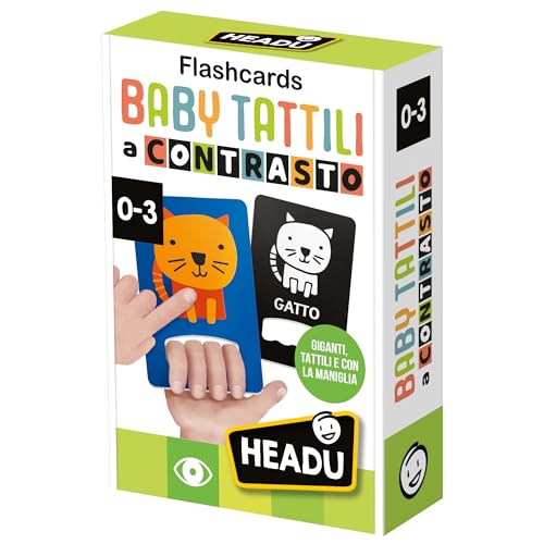 HEADU - Flashcards Baby taktile Kontraste, Formen und Farben mit hoher Lesbarkeit, EIN Lernspiel für Kinder von 1 bis 3 Jahren, hergestellt in Italien HEADU - Flashcards Baby taktile Kontraste, Formen und Farben mit hoher Lesbarkeit, EIN Lernspiel für Kinder von 1 bis 3 Jahren, hergestellt in Italien von Headu