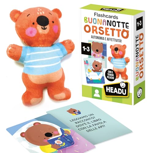 HEADU - Flashcards Gute Nacht Bär, entwickelt Autonomie und Affettivität, EIN Lernspiel für Kinder von 1 bis 3 Jahren, hergestellt in Italien HEADU - Flashcards Gute Nacht Bär, entwickelt Autonomie und Affettivität, EIN Lernspiel für Kinder von 1 bis 3 Jahren, hergestellt in Italien von Headu