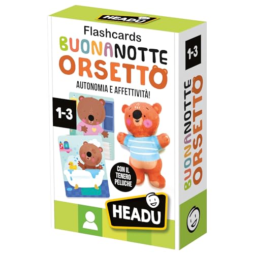 HEADU - Flashcards Gute Nacht Bär, entwickelt Autonomie und Affettivität, EIN Lernspiel für Kinder von 1 bis 3 Jahren, hergestellt in Italien HEADU - Flashcards Gute Nacht Bär, entwickelt Autonomie und Affettivität, EIN Lernspiel für Kinder von 1 bis 3 Jahren, hergestellt in Italien von Headu