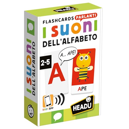 HEADU - Flashcards sprechen die Geräusche des Alphabets, mit interaktiver phonetischer Methode, EIN Lernspiel für Kinder von 2 bis 4 Jahren, hergestellt in Italien HEADU - Flashcards sprechen die Geräusche des Alphabets, mit interaktiver phonetischer Methode, EIN Lernspiel für Kinder von 2 bis 4 Jahren, hergestellt in Italien von Headu
