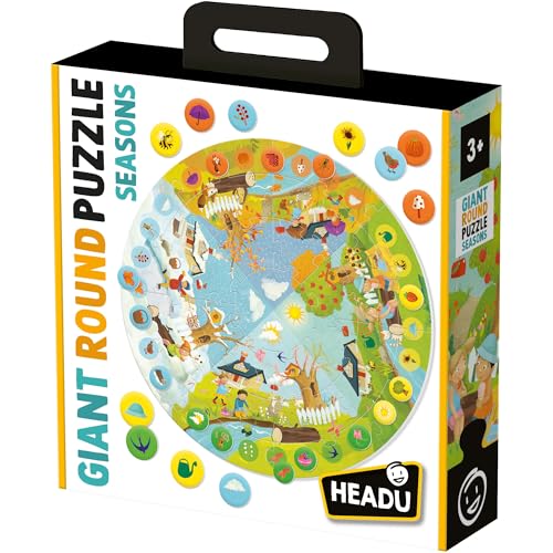 HEADU - Giant Round Puzzle Seasons - Drehen und Spielen Sie mit den Jahreszeiten! - Lernpuzzle für Kinder von 3 bis 8 Jahren, Made in Italy HEADU - Giant Round Puzzle Seasons - Drehen und Spielen Sie mit den Jahreszeiten! - Lernpuzzle für Kinder von 3 bis 8 Jahren, Made in Italy von Headu