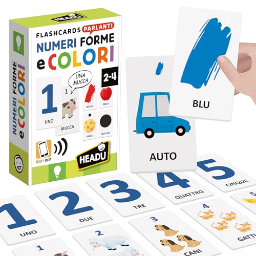 HEADU - Lernkarten mit Zahlen, Formen und Farben, entwickelt die Logik der Kleinsten, EIN Lernspiel für Kinder von 2 bis 4 Jahren, hergestellt in Italien HEADU - Lernkarten mit Zahlen, Formen und Farben, entwickelt die Logik der Kleinsten, EIN Lernspiel für Kinder von 2 bis 4 Jahren, hergestellt in Italien von Headu