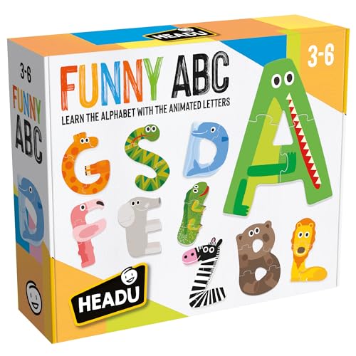 HEADU Lustiges ABC | Lernspielzeug, Alter 3-6 Jahre, Lernen Sie das Alphabet mit den animierten Tieren, Tierpuzzle HEADU Lustiges ABC | Lernspielzeug, Alter 3-6 Jahre, Lernen Sie das Alphabet mit den animierten Tieren, Tierpuzzle von Headu