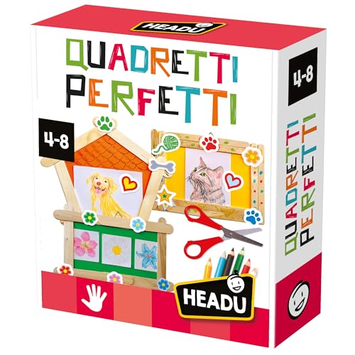 HEADU - Perfekte Karos - Zeichnen Sie Ihr Haustier! | Kunst- & Bastel-Spiel für Kinder 4 5 6 7 8 Jahre, kreatives Lernspiel, Geschenkidee für Kinder Mädchen Weihnachten Geburtstag Schule, Made in von Headu