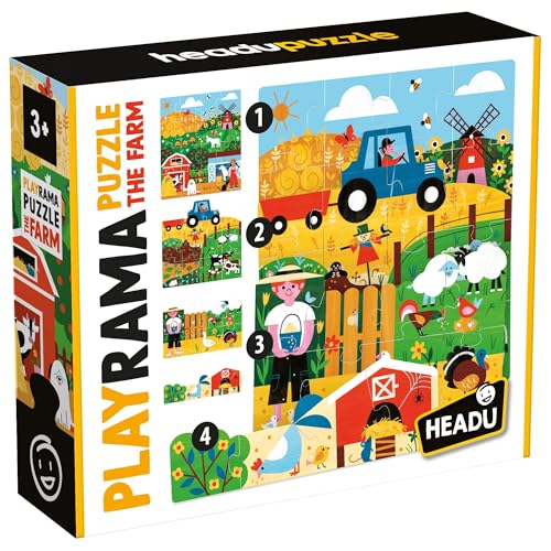 HEADU - Playrama Puzzle The Farm - Überlappen Sie die Puzzles und erhalten Sie einen magischen Effekt! - Lernpuzzle für Kinder von 3 bis 8 Jahren, Made in Italy HEADU - Playrama Puzzle The Farm - Überlappen Sie die Puzzles und erhalten Sie einen magischen Effekt! - Lernpuzzle für Kinder von 3 bis 8 Jahren, Made in Italy von Headu