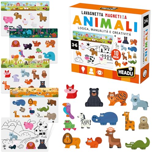 Headu - 10 magnetische Tierspiele - Viele Formen zum Spaß und Lernen | Lernspiele 3 4 5 6 Jahre, Magnetspiele für Kinder, logische Spiele, Tierspiele, Geschenk für Kinder Headu - 10 magnetische Tierspiele - Viele Formen zum Spaß und Lernen | Lernspiele 3 4 5 6 Jahre, Magnetspiele für Kinder, logische Spiele, Tierspiele, Geschenk für Kinder von Headu