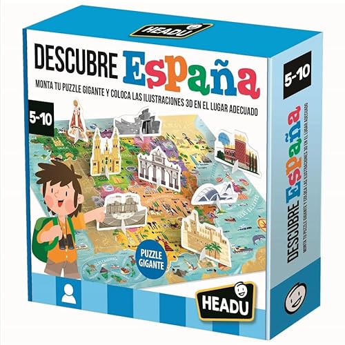 Headu 130014915 Entdecken Sie Spanien. Geographie Kinder pädagogisches Spiel von Headu