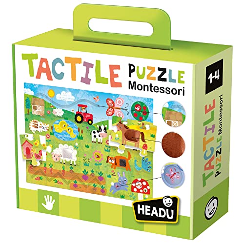 Headu 8.05959E+12 Italy Taktile Puzzle Montessori, Mehrfarbig von Headu